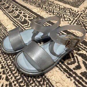 Mini Melissa Sparkly Silver Kids Sandals